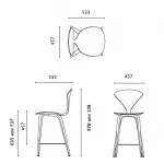 Барный стул Cherner designed by Norman Cherner		 in 1958