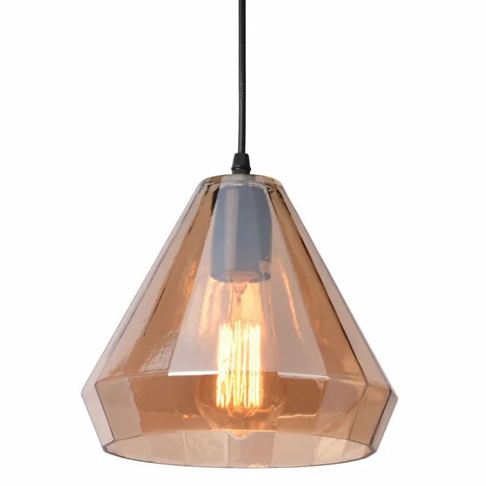 Подвесной светильник faceted cone Amber glass pendant lamp от ImperiumLoft