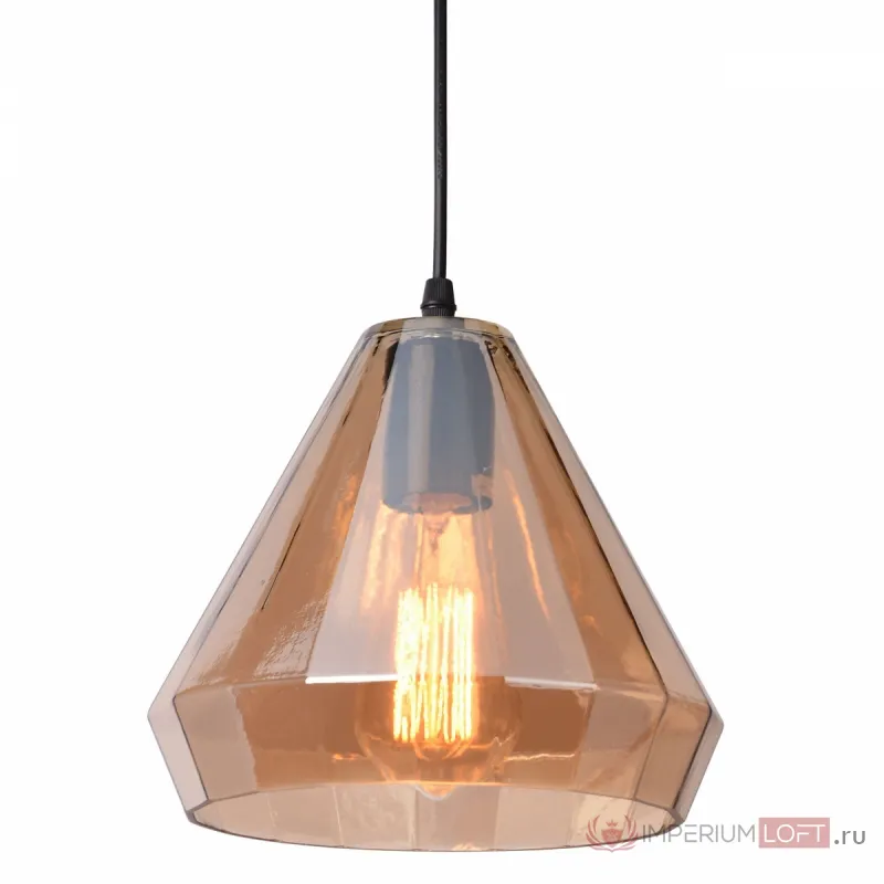 Подвесной светильник faceted cone Amber glass pendant lamp от ImperiumLoft