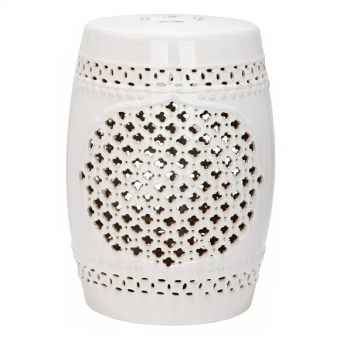 Керамический табурет Quatrefoil Garden Stool - White от ImperiumLoft