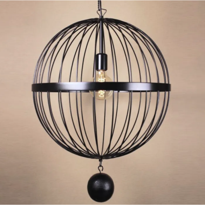 Подвесной светильник Wire Cage Pendant Spher Black от ImperiumLoft