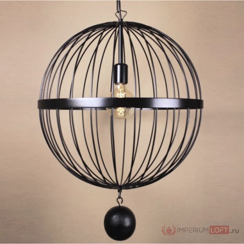 Подвесной светильник Wire Cage Pendant Spher Black от ImperiumLoft