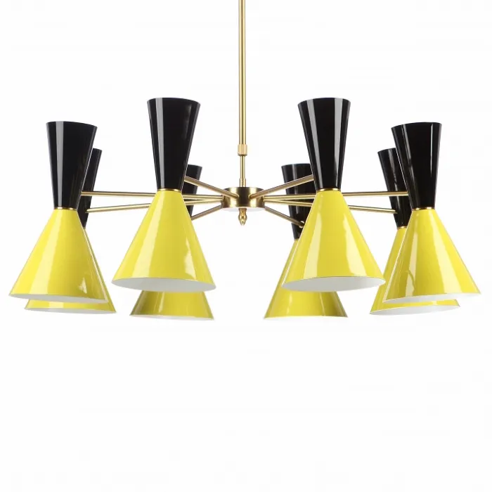 Люстра CAIRO Chandelier 8 Armblack black and yellow от ImperiumLoft