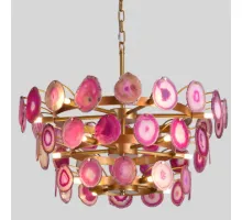 Люстра Agate Burst Chandelier 3 Round pink D70