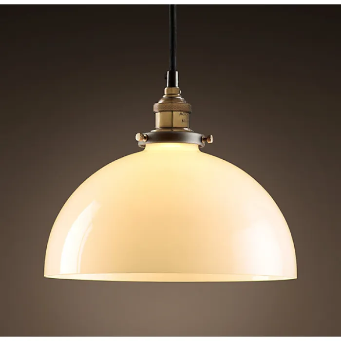Подвесной светильник Loft Clear Glass SemiSphere Cloche 1 Milky от ImperiumLoft
