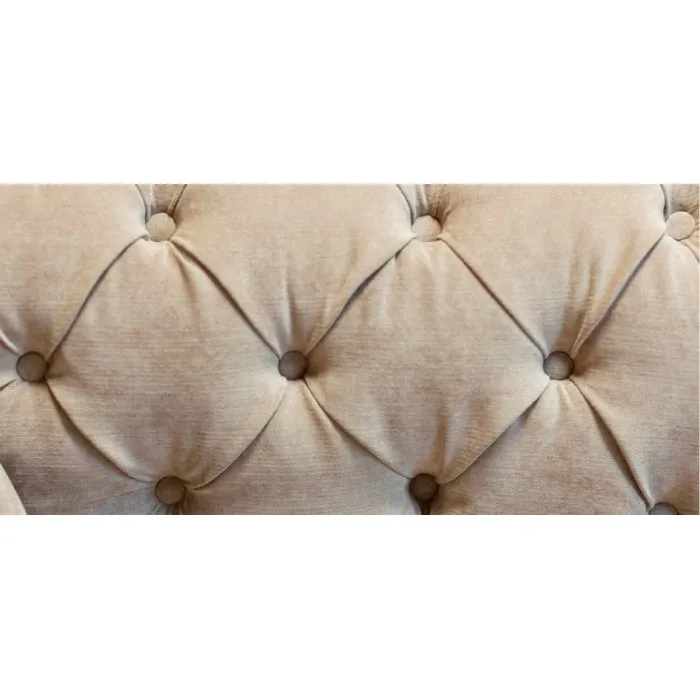 Диван велюровый бежевый трехместный Button Beige от ImperiumLoft