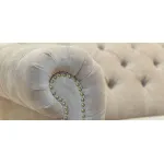 Диван велюровый бежевый трехместный Button Beige от ImperiumLoft