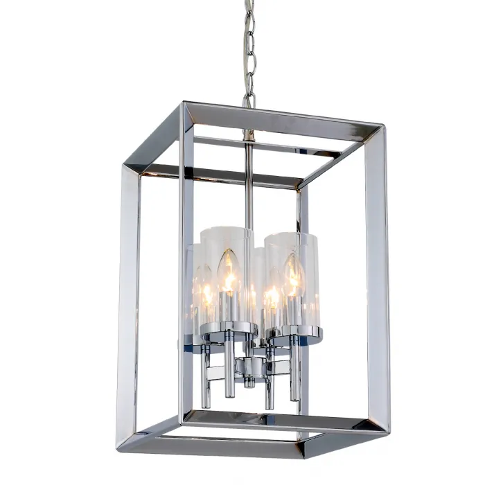 Подвесной светильник Rectangle Chrome Pendant Lamp 4 от ImperiumLoft