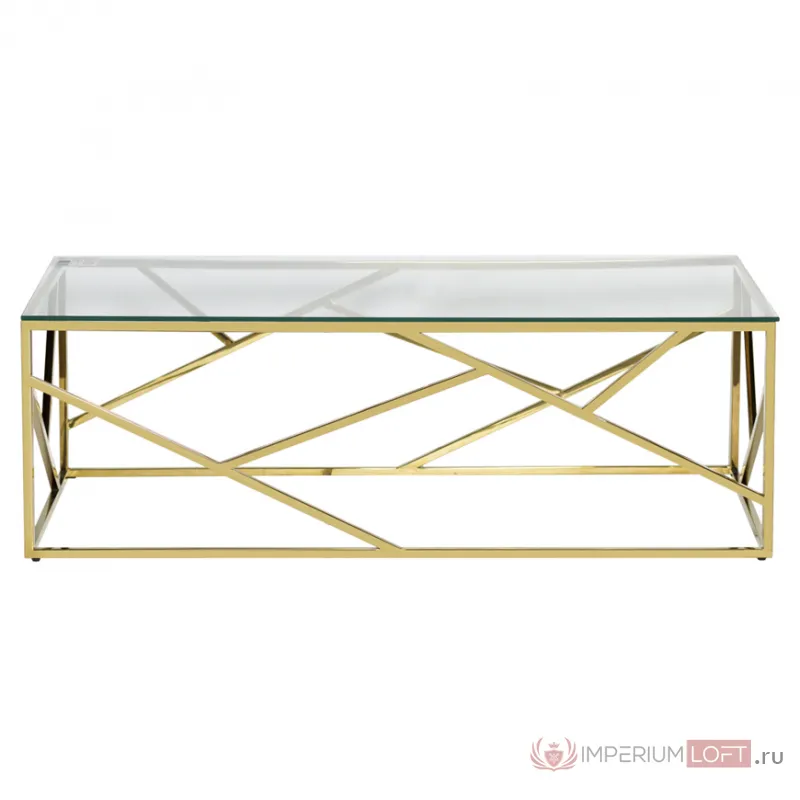 Кофейный стол Serene Furnishing Gold Clear Glass Top coffee table от ImperiumLoft