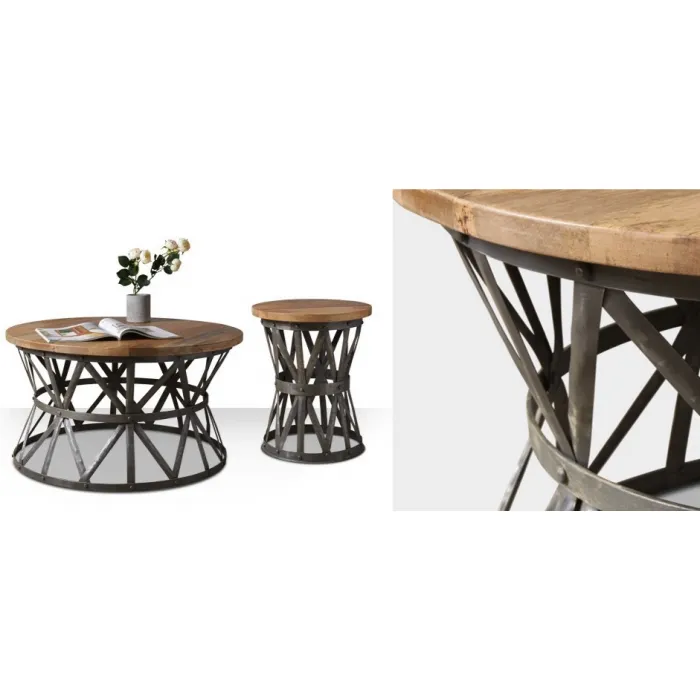 Журнальный стол Industrial Rust Barrel 80 Table от ImperiumLoft