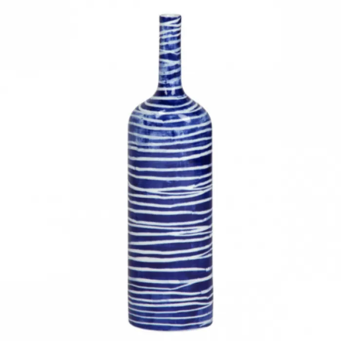 Ваза blue & white ornament Striped Bottle от ImperiumLoft