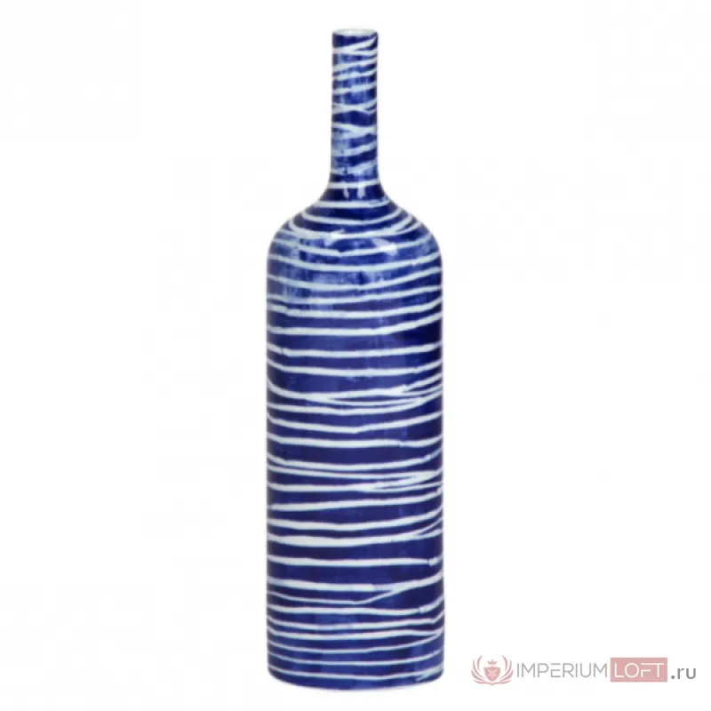 Ваза blue & white ornament Striped Bottle от ImperiumLoft