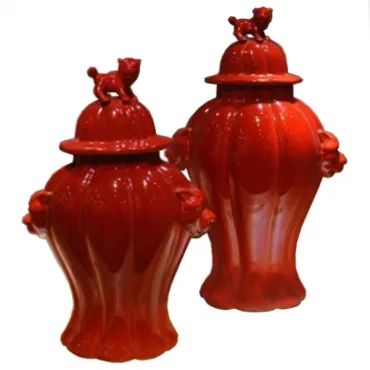 Китайская чайная ваза Red Lion
