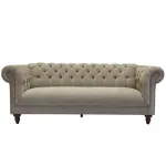 Диван велюровый бежевый трехместный Button Beige от ImperiumLoft