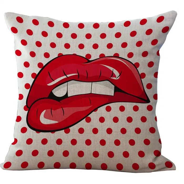 Декоративная подушка Lips and Face #2 от ImperiumLoft