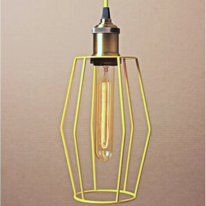 Подвесной светильник Wire Cage Pendant Spauk Yellow от ImperiumLoft