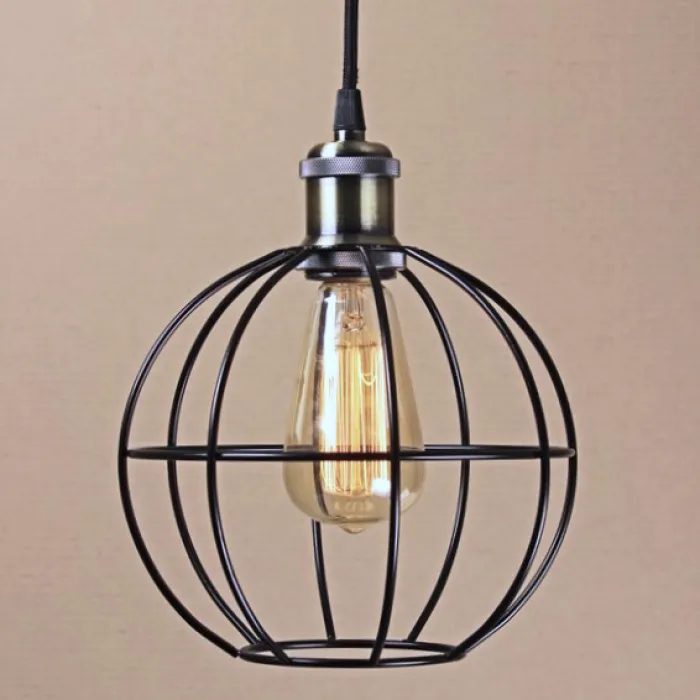 Подвесной светильник Wire Cage Pendant Ball Black от ImperiumLoft