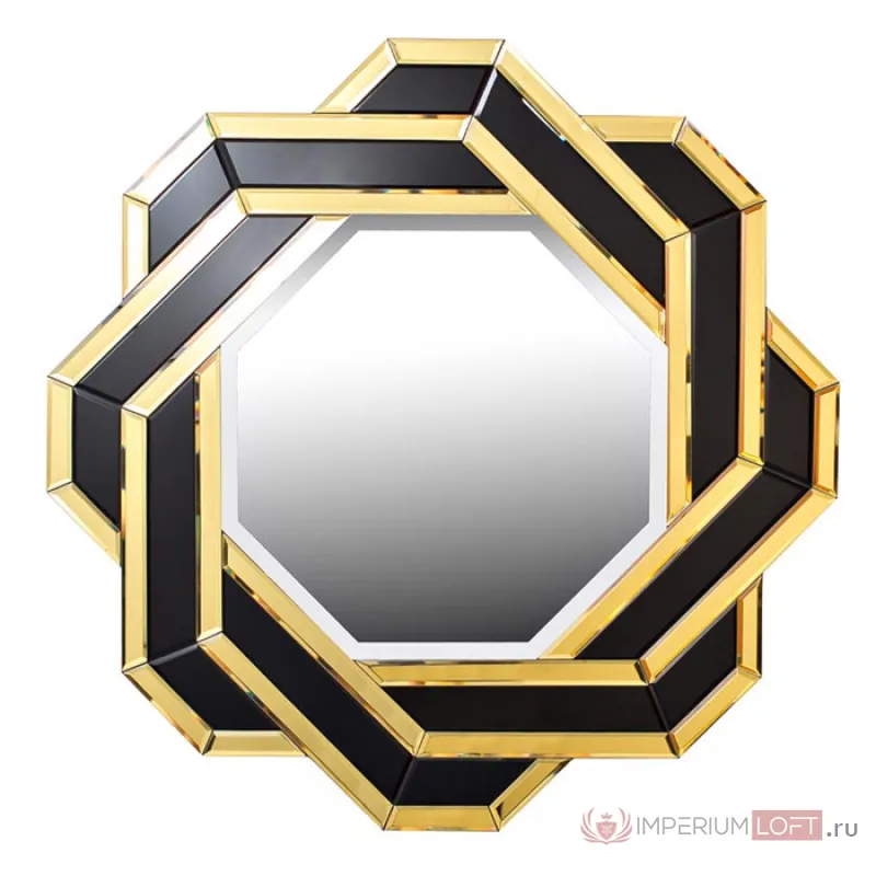 Зеркало Knot octagonal Black & Gold Mirror от ImperiumLoft