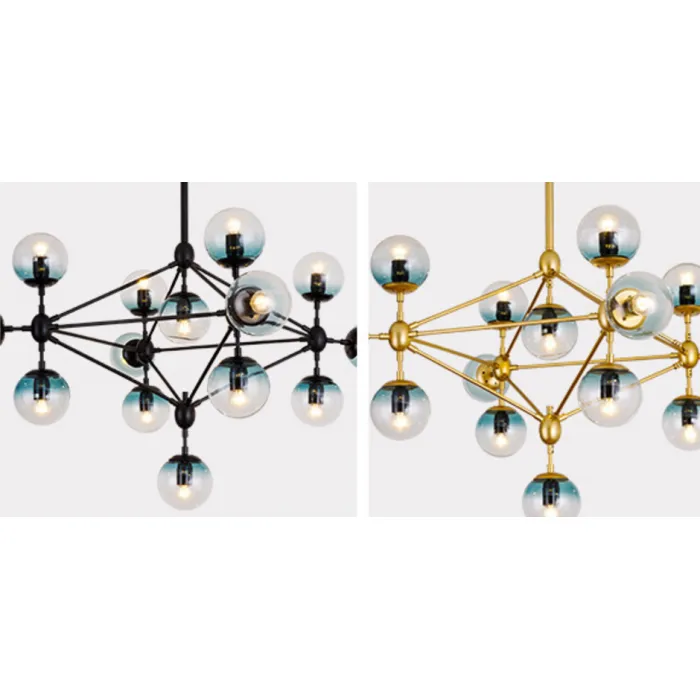 Люстра Modo Chandelier Globes Blue Ambre Gold от ImperiumLoft