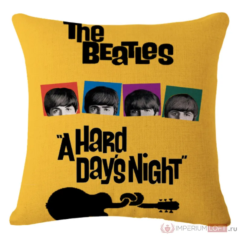 Декоративная подушка Yellow Beatles от ImperiumLoft