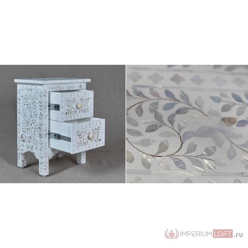 Тумба Inlaid Bone White c 2 ящиками от ImperiumLoft
