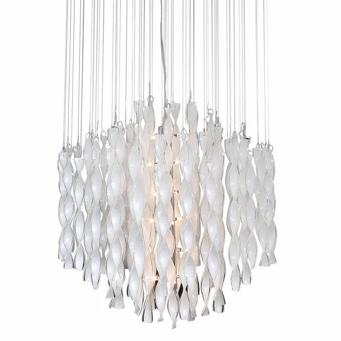 Люстра Macaroni Chandelier Chrome mono white от ImperiumLoft