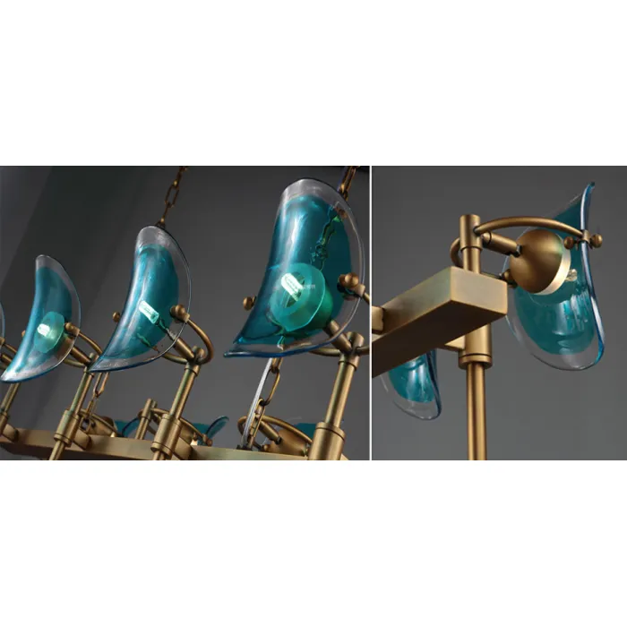 Люстра Lily Turquoise Glass rectangle от ImperiumLoft
