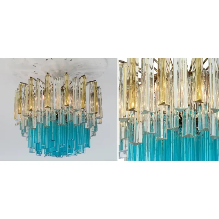 1960s Vintage Murano Glass Chandelier turquoise glass от ImperiumLoft