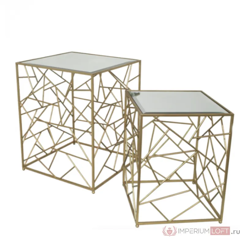 Набор из 2-х дизайнерских столов с зеркальной поверхностью Misteria от ImperiumLoft