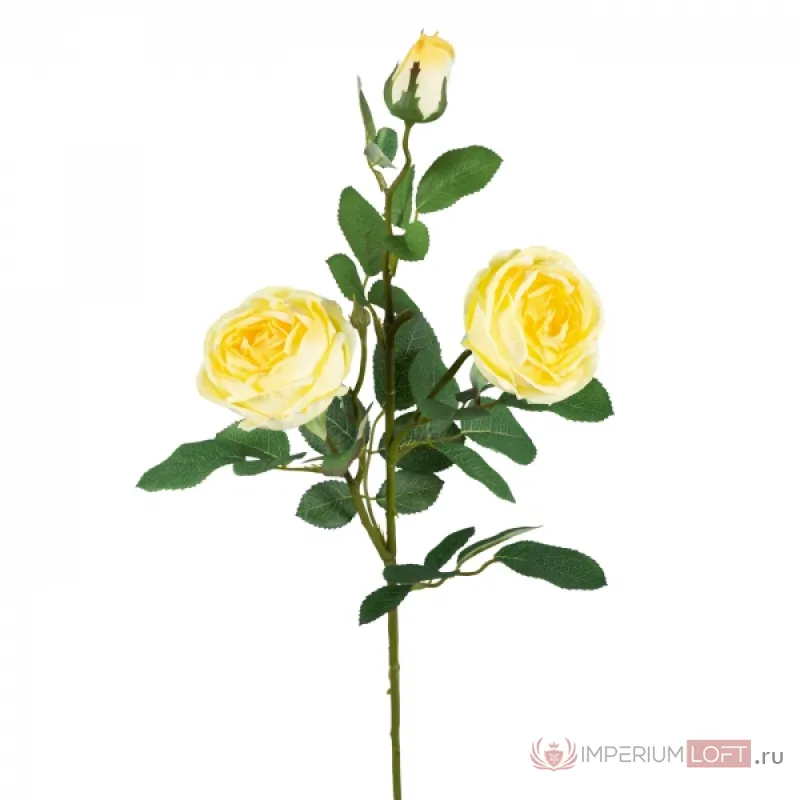 Декоративный искусственный цветок Large Branch Yellow Rose от ImperiumLoft