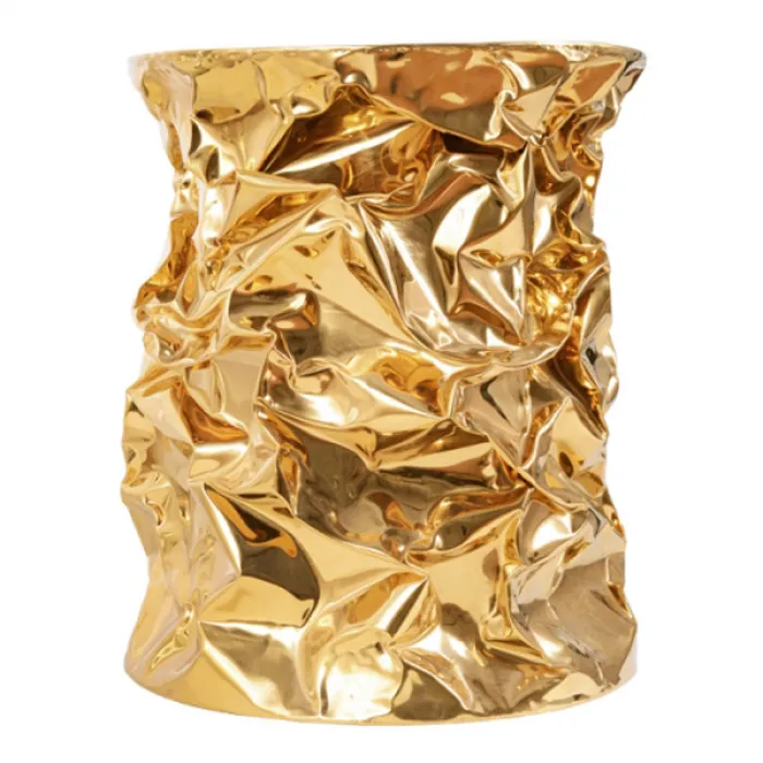 Приставной столик Stool Gold Crumpled Paper от ImperiumLoft