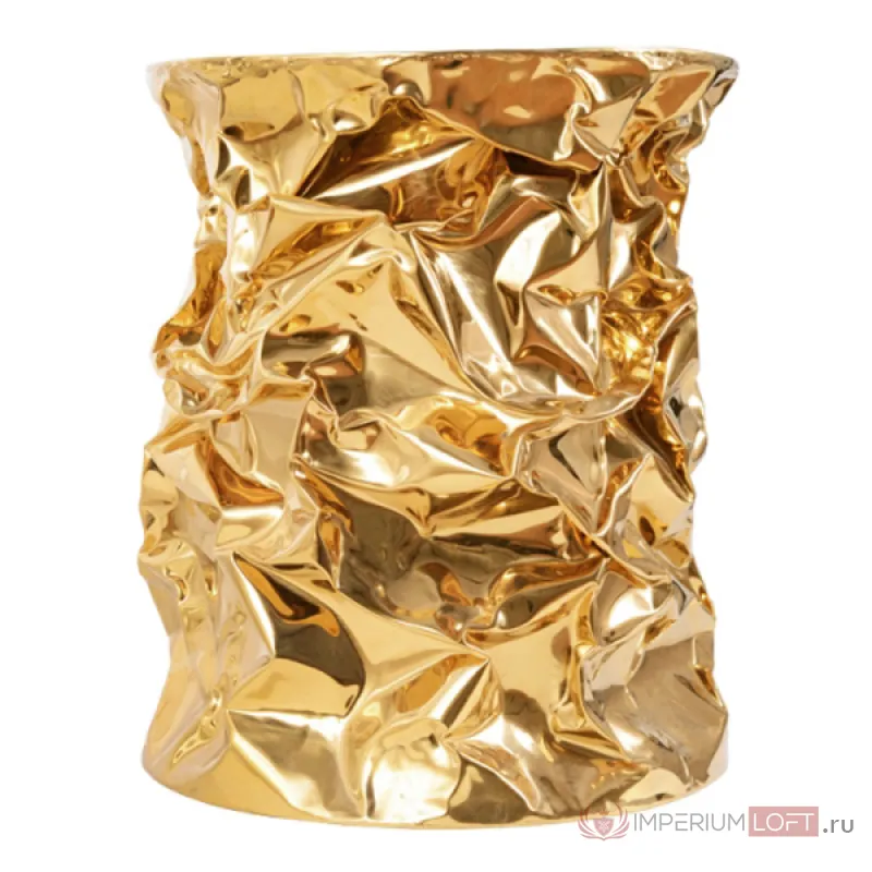 Приставной столик Stool Gold Crumpled Paper от ImperiumLoft