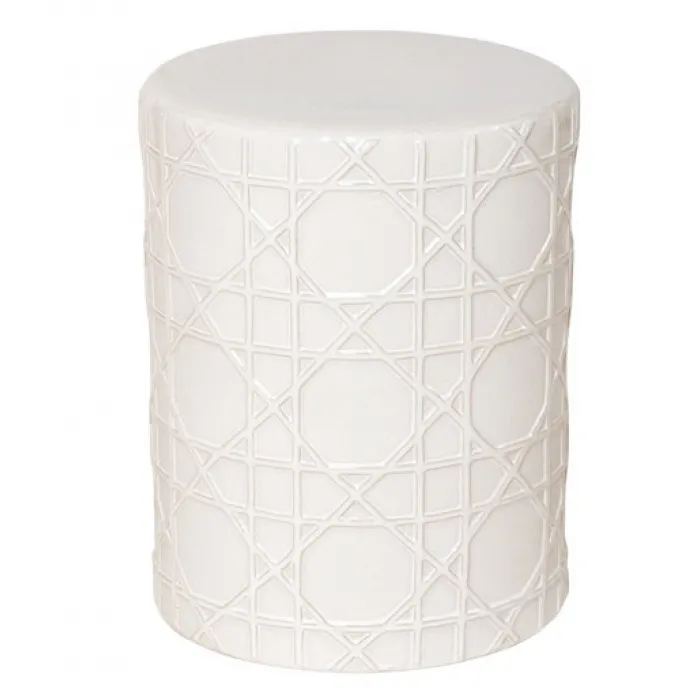 Керамический табурет Cane Garden Stool - White от ImperiumLoft