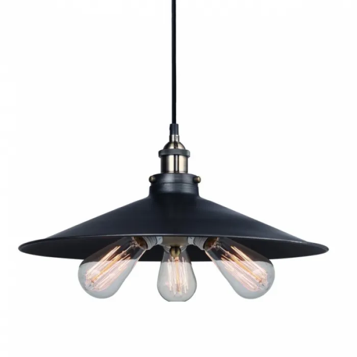 Подвесной светильник 20th C. Factory Filament Metal Triple Pendant Black от ImperiumLoft