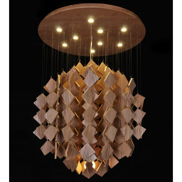 Люстра Wooden Glowworm Quadro от ImperiumLoft