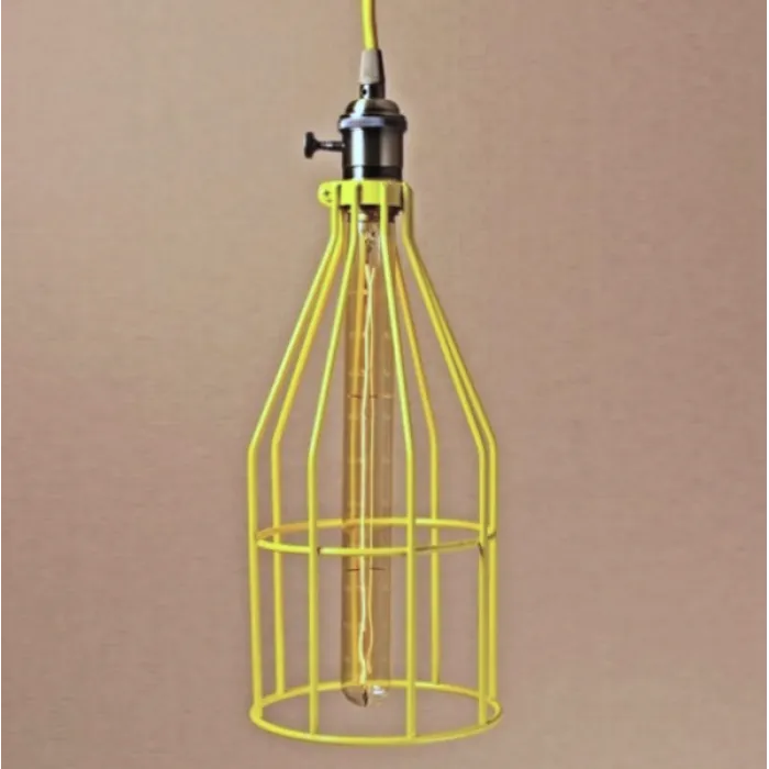 Подвесной светильник Wire Cage Pendant Twix Yellow от ImperiumLoft
