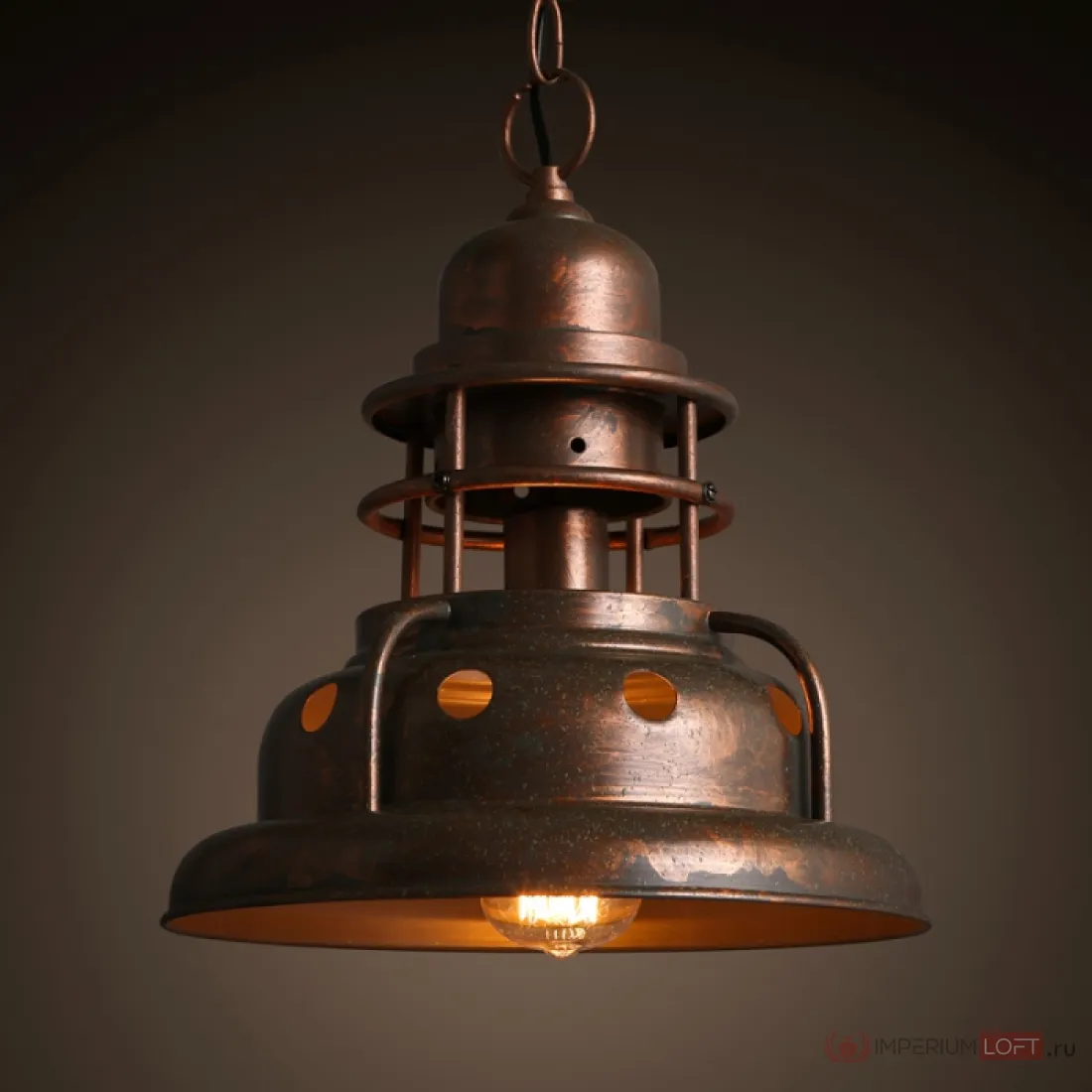 Подвесной металлический светильник Loft Edison Retro