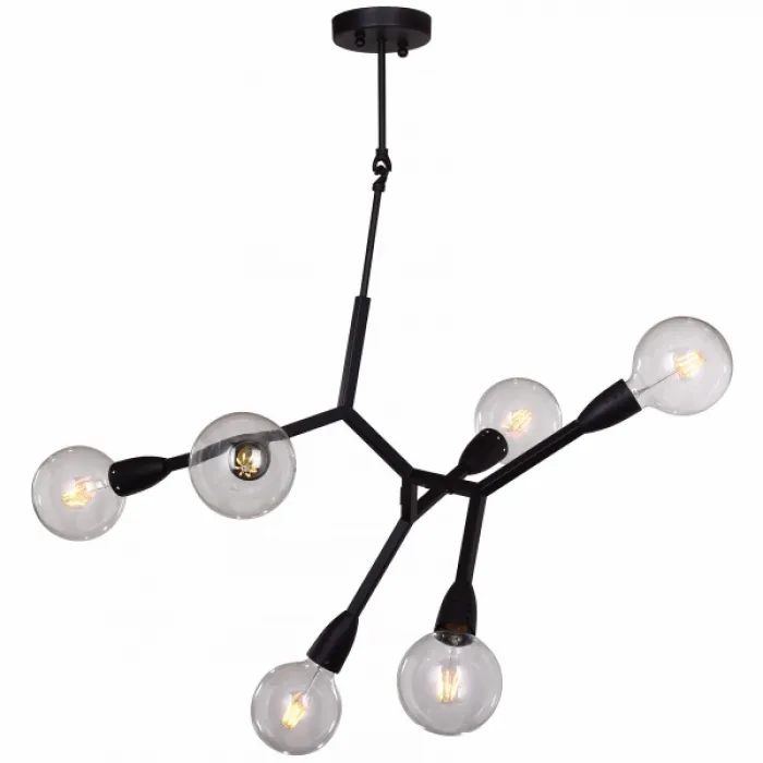 Люстра Polygon Chandelier 6 Black от ImperiumLoft