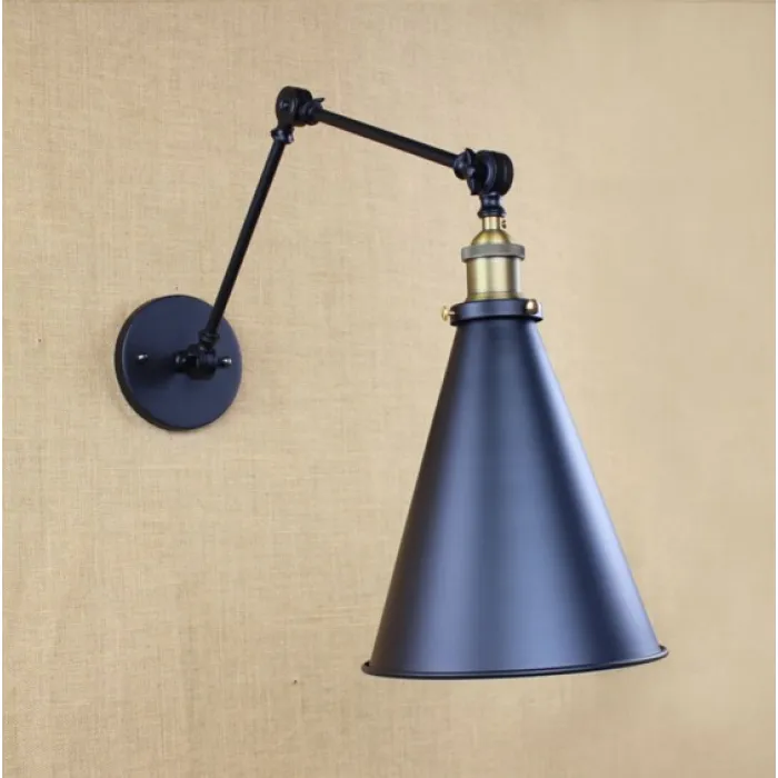 Бра Gloce Cone Shade Loft Industrial Metal Tall Black от ImperiumLoft