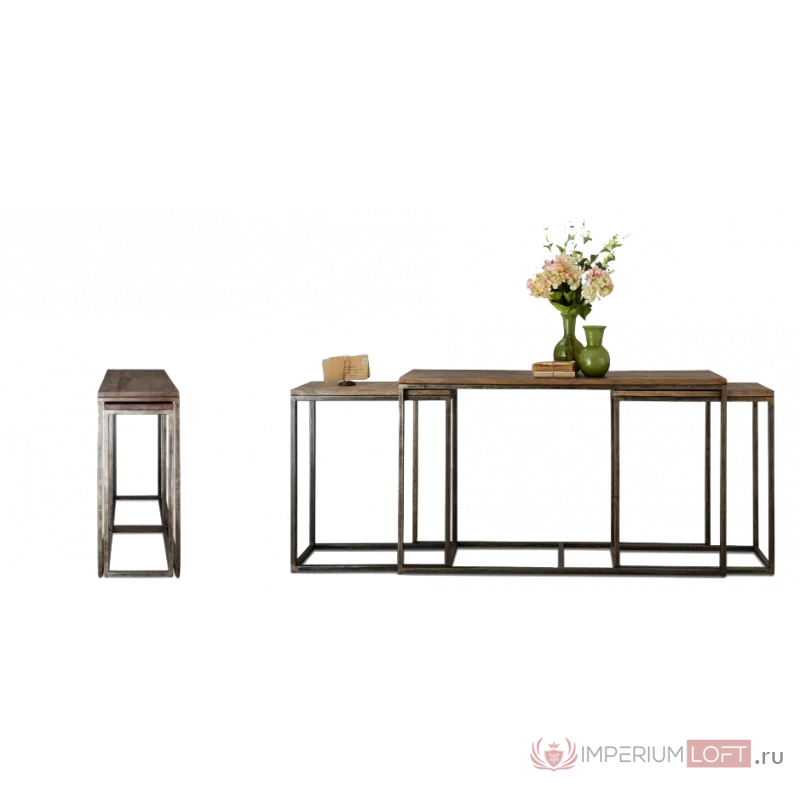 Консоль Industrial Metal Rust Triple Console Table от ImperiumLoft
