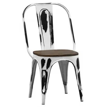 Кухонный стул Tolix Marais Chair Vintage White Wood designed by Xavier Pauchard		 in 1934