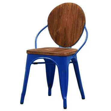 Стул Tolix chair Wooden Blue designed by Xavier Pauchard