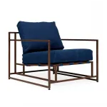 Кресло Kenn X Miller armchair Indigo and copper denim designed by Stephen Kenn and Simon Miller