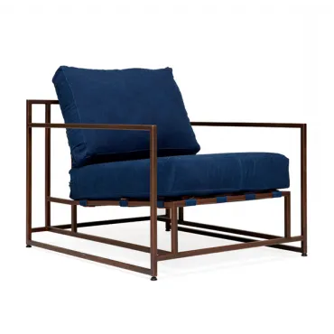 Кресло Kenn X Miller armchair Indigo and copper denim designed by Stephen Kenn and Simon Miller от ImperiumLoft