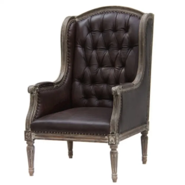Кожаное кресло English Wingback chair от ImperiumLoft