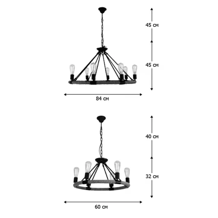 Люстра Round Tube Loft Rope Light от ImperiumLoft