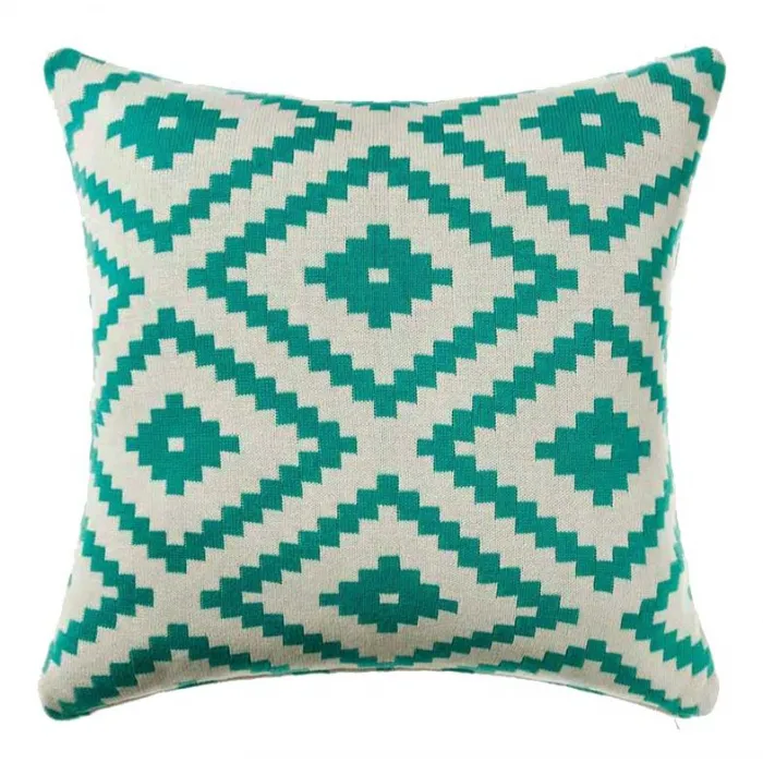 Подушка geometrical ornament бирюзовая от ImperiumLoft