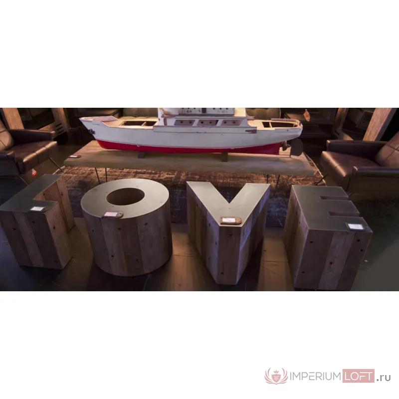 Столик Wooden Alphabet D Side Table от ImperiumLoft