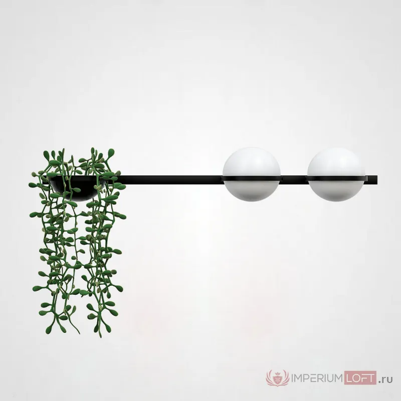 Бра PALMA Wall lamp 2 шара + 1 вазон горизонтальная от ImperiumLoft