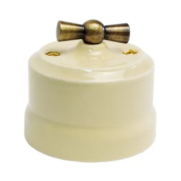 Переключатель поворотный с бронзовой ручкой Edisel Verona KVBSw1-К02